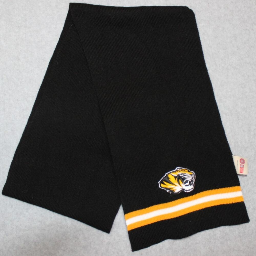 Missouri Tigers Top of the World Scarf Black with Stripe‎ and Tiger Logo